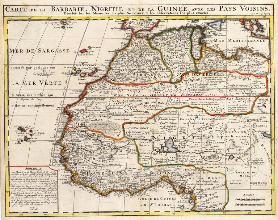 carte avec les pays 1719 Map of Western Africa by Chatelain : nwcartographic.– New 