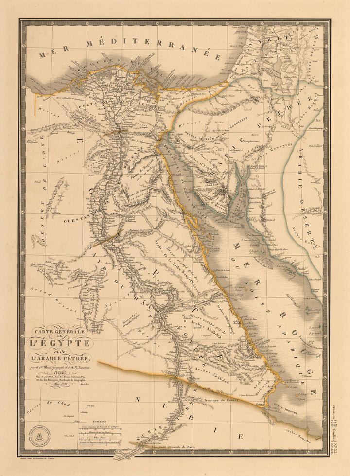 Old, antique map of the Mediterranean Sea - Middle East by Ottens R. & J.