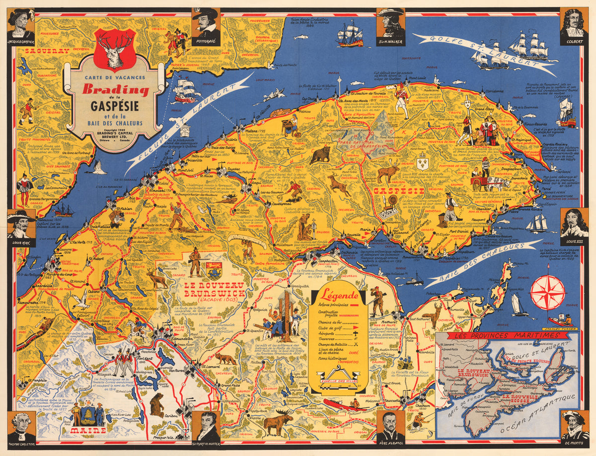 Carte de Vacances Brading de la Gaspesie et de la Baie des ...