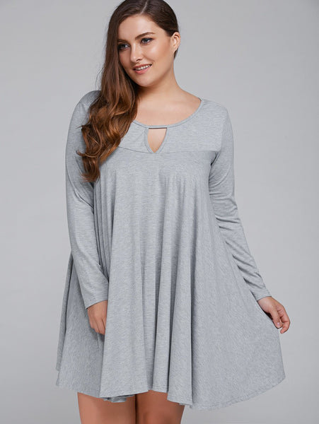 Plus Size Keyhole Neck Swing Dress – Boutique Bastone