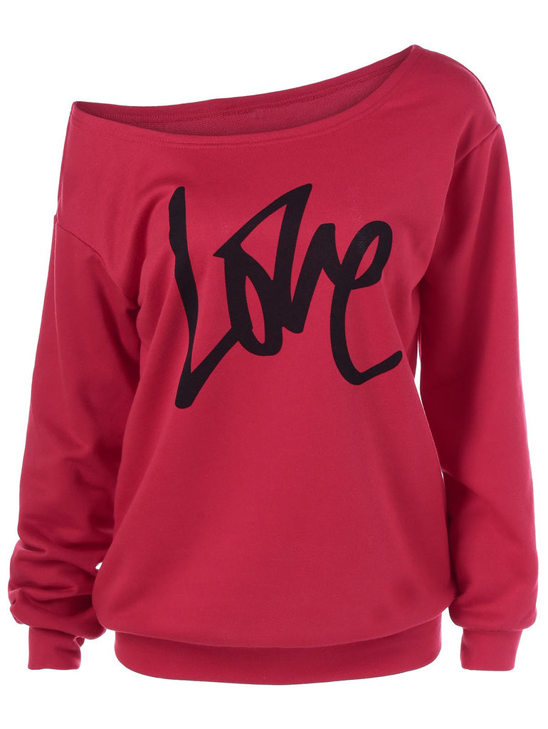 Plus Size Off Shoulder Love Sweatshirt – Boutique Bastone