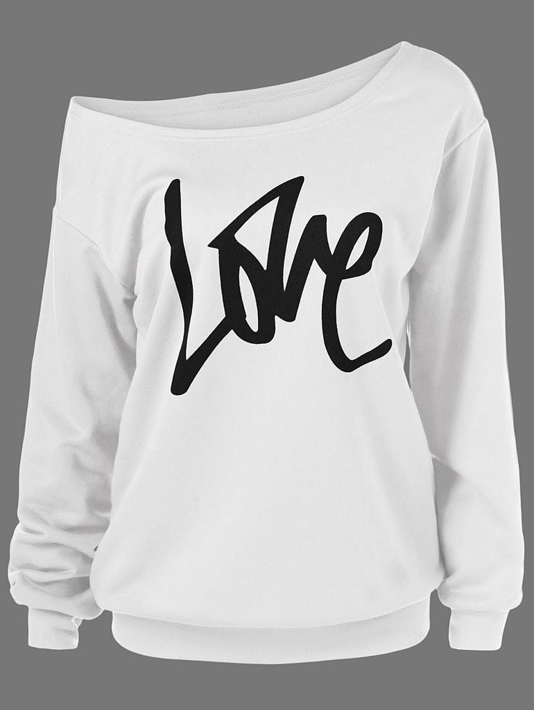 Plus Size Off Shoulder Love Sweatshirt – Boutique Bastone