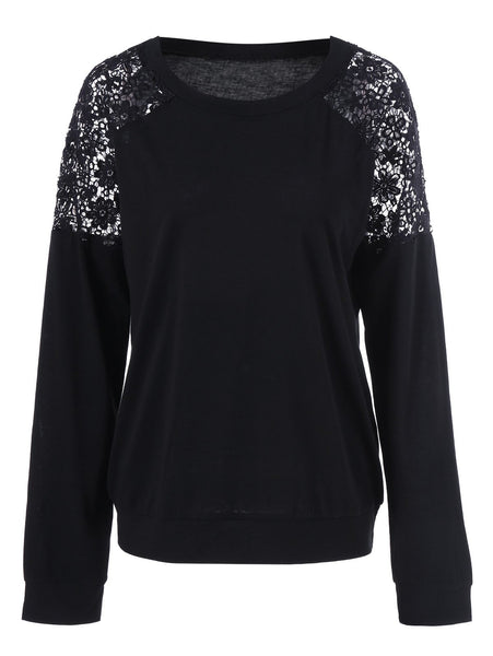 Plus Size Lace Panel Sweatshirt – Boutique Bastone