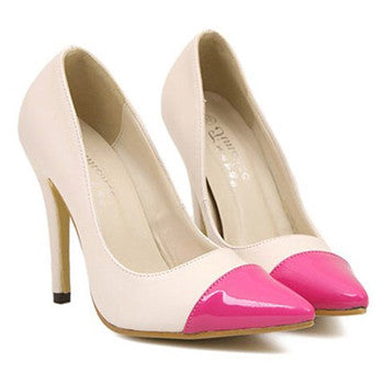 Pretty Women's Pumps With Color Block and Pointed Toe Design – Boutique ...