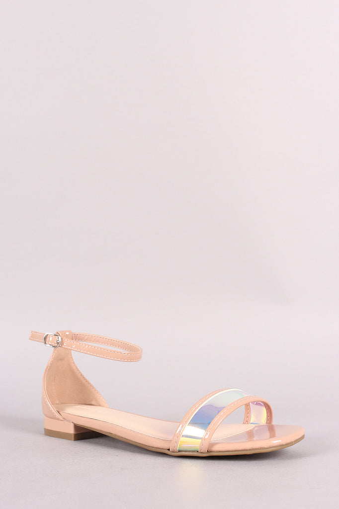 Bamboo Holographic Open Toe Flat Sandal – Boutique Bastone