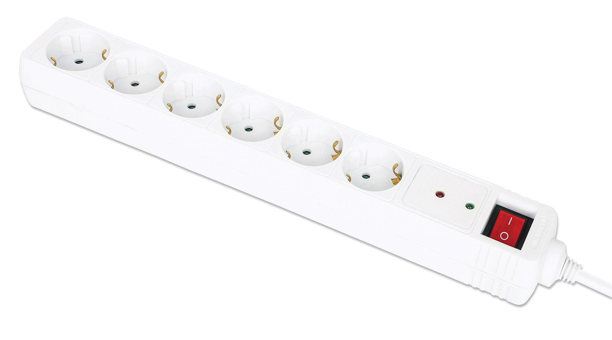 EU Power Strip with 6 Surge Protector Outlets and Switch