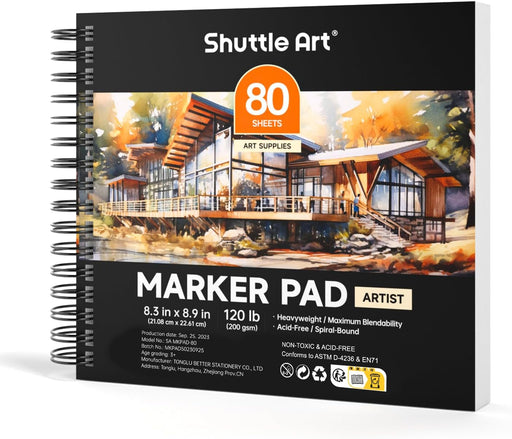  U.S. Art Supply 9 x 12 Premium Drawing Paper Pad, Pack of 2,  50 Sheets Each, 60lb (100gsm) - Artist Sketch Mixed Media Paper, Acid-Free  - Graphite Colored Pencils, Charcoal 