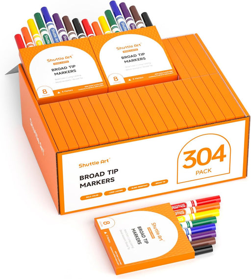 Washable Markers,16 Different Colors and Bonus 12 Caps - Set of 304 —  Shuttle Art