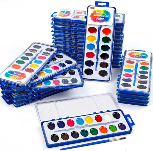 16 Color Watercolor Paint Strips - 12 Pieces - Educational And Learning  Activities For Kids