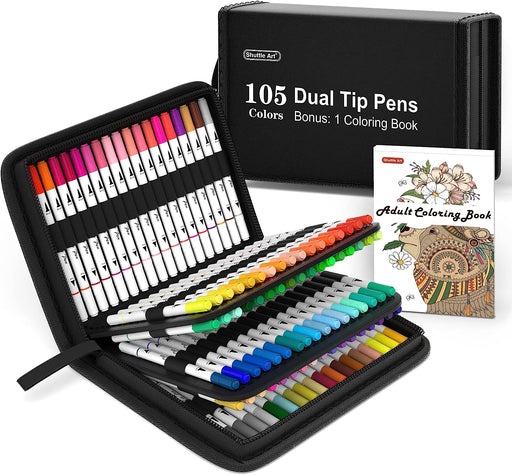 Dual Tips Colored Pens, 120 Colored Drawing Marker with Fine Point & B –  1981Life