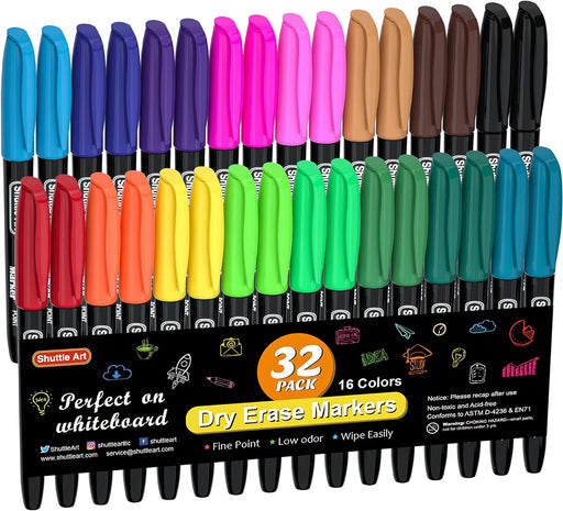 Dry Erase Markers,Shuttle Art 12 Colors 144 Bulk Pack Whiteboard Markers,  Fine Point Dry Erase Markers Perfect for Writing on Dry Erase Whiteboard  Mirror Glass for School Office Home 