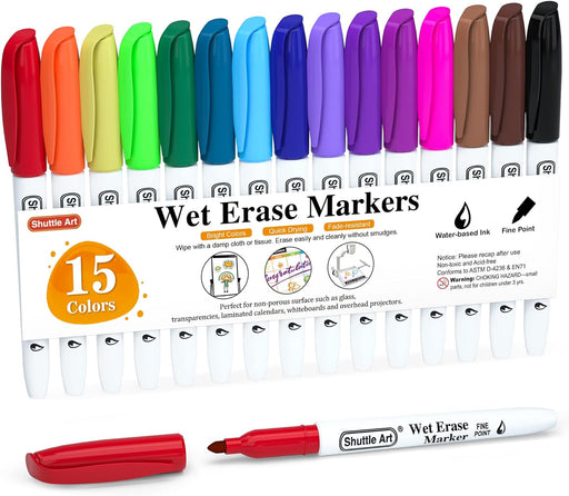 Shuttle Art Chalk Markers, 24 Vibrant Colors Liquid Chalk Markers Pens for  Chalkboards, Windows, Glass, Cars, Erasable, 3mm Reversible Fine Tip with  Chalkboard Labels for Office Home Supplies - Yahoo Shopping