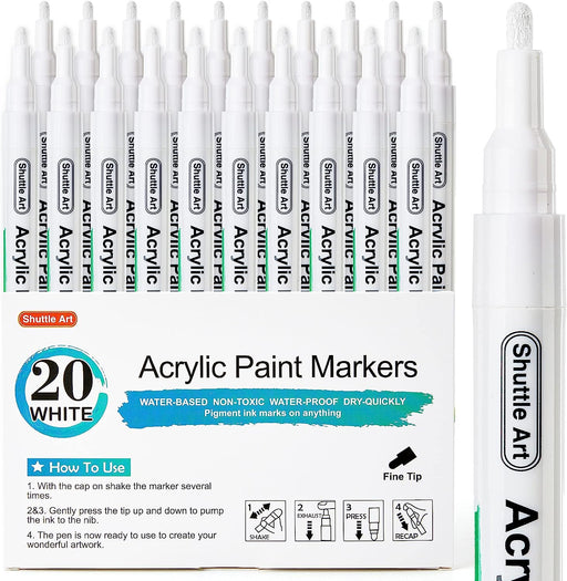 Acrylic Paint Brush Markers,Dual Tips-Set of 28 Metallic