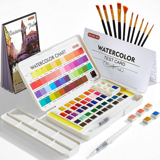 Watercolor Paint, 12ml Tube with 3 Brushes - Set of 36 — Shuttle Art