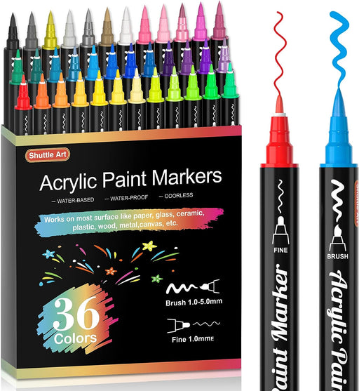 Acrylic Paint Brush Markers,Dual Tips-Set of 28 Pastel — Shuttle Art