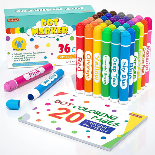 Mosaiz Fabric Markers Set, 26 Colors, Permanent, No Bleed, Canvas Markers  with Gold and Silver Shifabric Colors and 36 Letter Stencils for All Ages