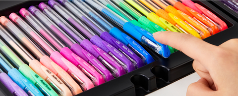 Colored Gel Pens, Lineon 24 Colors Retractable Gel Ink Pens with