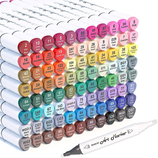 Caliart 121 Colors Artist Alcohol Markers Dual Tip Art 1 Count (Pack of  121)