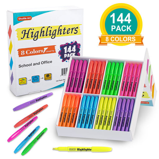 Shuttle Art Highlighters, 18 Colors Pastel Highlighter Pens Assorted Colors, Dual Tip Mild Color Highlighter Markers, Perfect for Teens, Kids and Adul