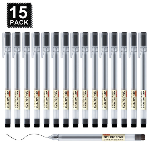 Black Retractable Gel Pens - Set of 22 — Shuttle Art