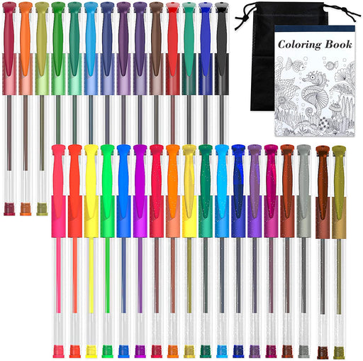 Gel Pens for Adult Coloring Books, 30 Colors Gel Marker Colored Pen with  40% More Ink for Drawing, Doodling Crafts Scrapbooks Bullet Journaling 