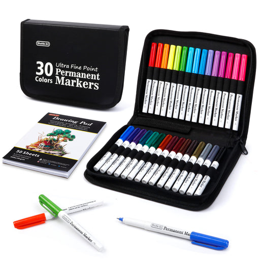 30 Colors Black Shell Markers Pens, Art Pens For Drawing