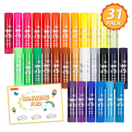 Tempera Paint Sticks 18 Colors Solid Tempera Paint Non Toxic Washable  Crayons Quick Drying for Kids Teens Adults