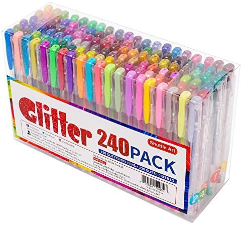 Colored Glitter Gel Pens, 80 Colors Gel Pen with 80 Refills - Set of 1 —  Shuttle Art