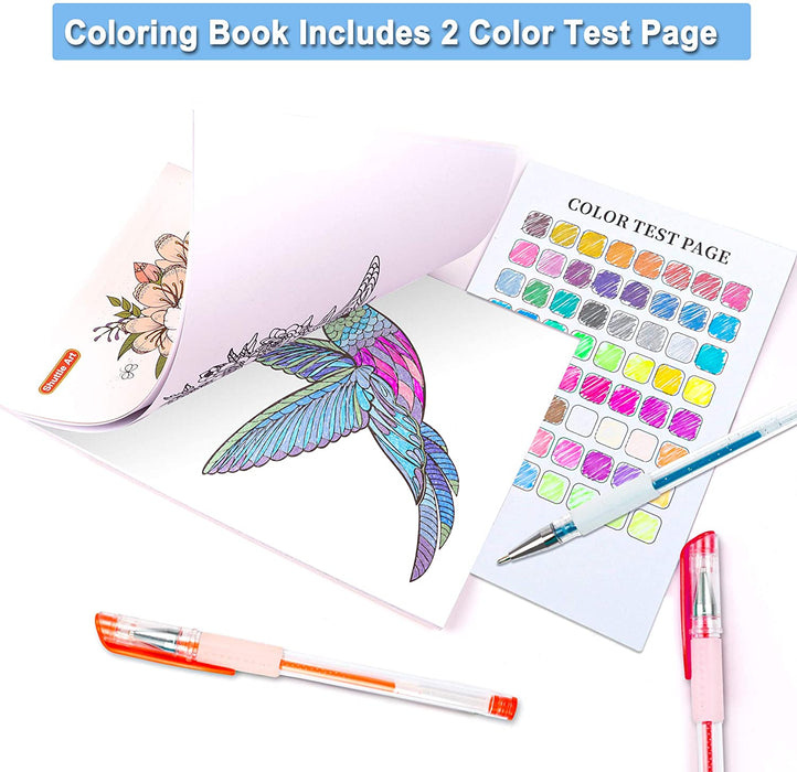 Download Colored Gel Pens 1 Coloring Book Set Of 130 Shuttle Art