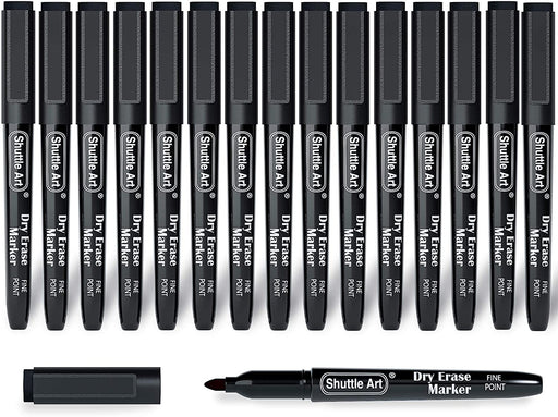 Black Wet Erase Markers, 1mm Fine Tip- Set of 15 — Shuttle Art