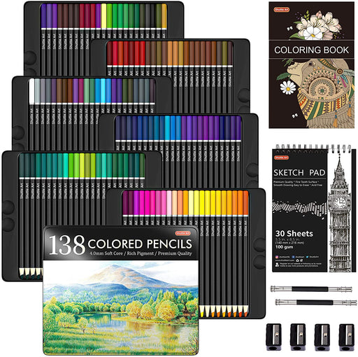 172 Colored Pencils, Shuttle Art Soft Core Color Pencil Set for Adult  Coloring Books Artist Drawing Sketching Crafting - Imported Products from  USA - iBhejo