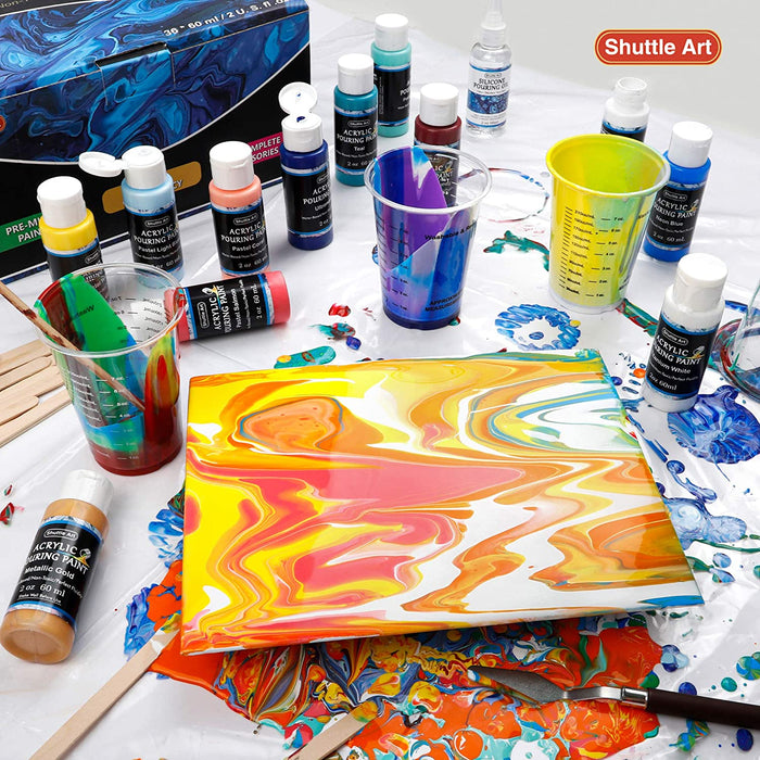 Featured image of post Bottle Pouring Acrylic Paint Sets : All those handy acrylic paint pouring supplies are needed for mixing paint and medium together.