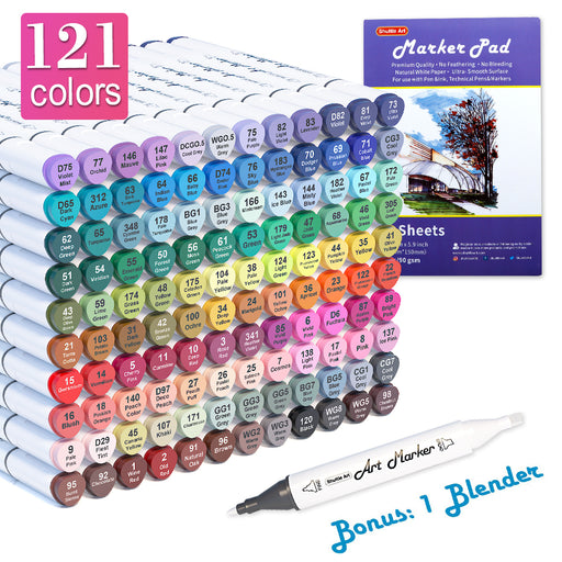 Dual Tip Brush & Chisel Tip Art Marker - Set of 50 Colors plus 1 Blend —  Shuttle Art