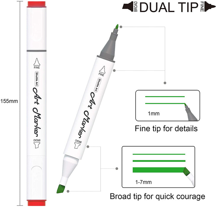 Concept Dual Tip Marker 80 Color Set In Clear Case With Handle