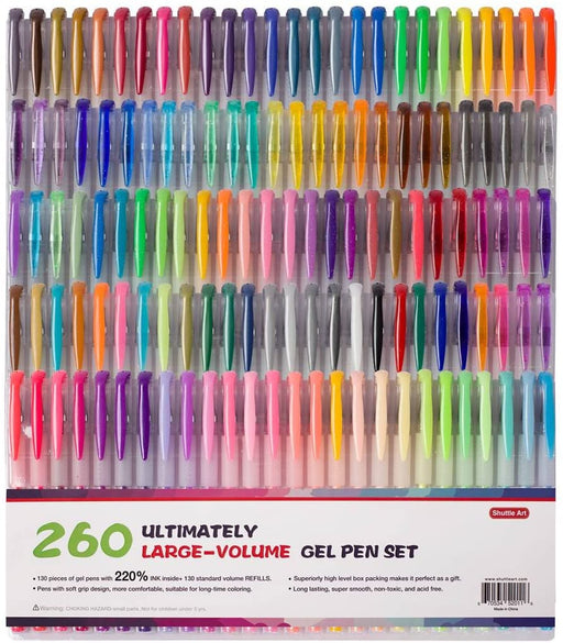 Shuttle Art 120 Unique Colors (No Duplicates) Gel Pens Colored Gel