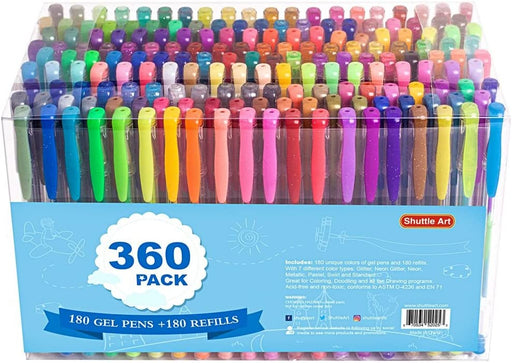 Shuttle Art 120 Unique Colors (No Duplicates) Gel Pens Gel Pen Set for Adult  Coloring Books Art Markers