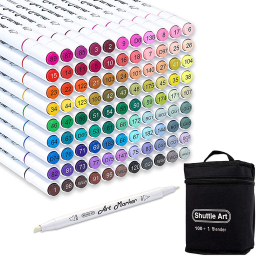 Shuttle Art Alcohol Marker Pad Bundle, Set of 88 Colors Dual Tip Alcohol  Markers + 80 Sheets Marker Pad