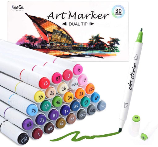 Kryc-chfine Art Markerpen Set,80 Colors Dual Tip Permanent Sketch