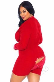 Red Romper with Cheeky Snap Closure Back Flap