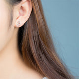 Swanky Honeycomb Sterling Silver Minimal Studs-Silver Earrings-Blinglane