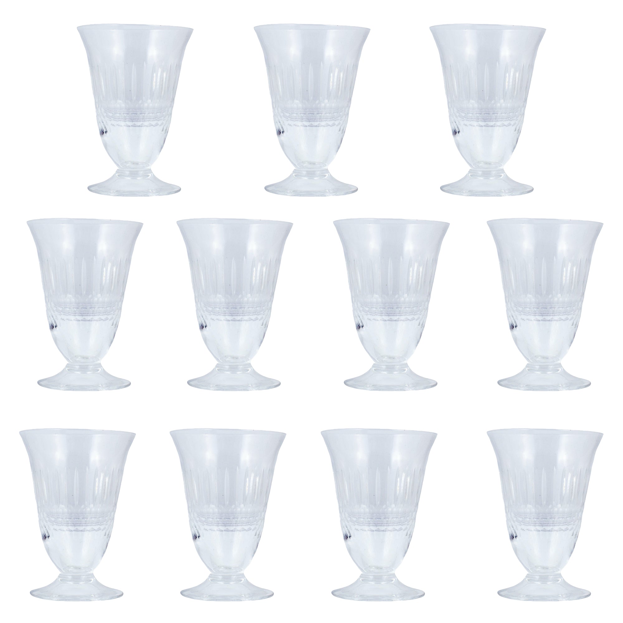 Set of 7 Antique French Crystal Champagne Coupes – Laurier Blanc