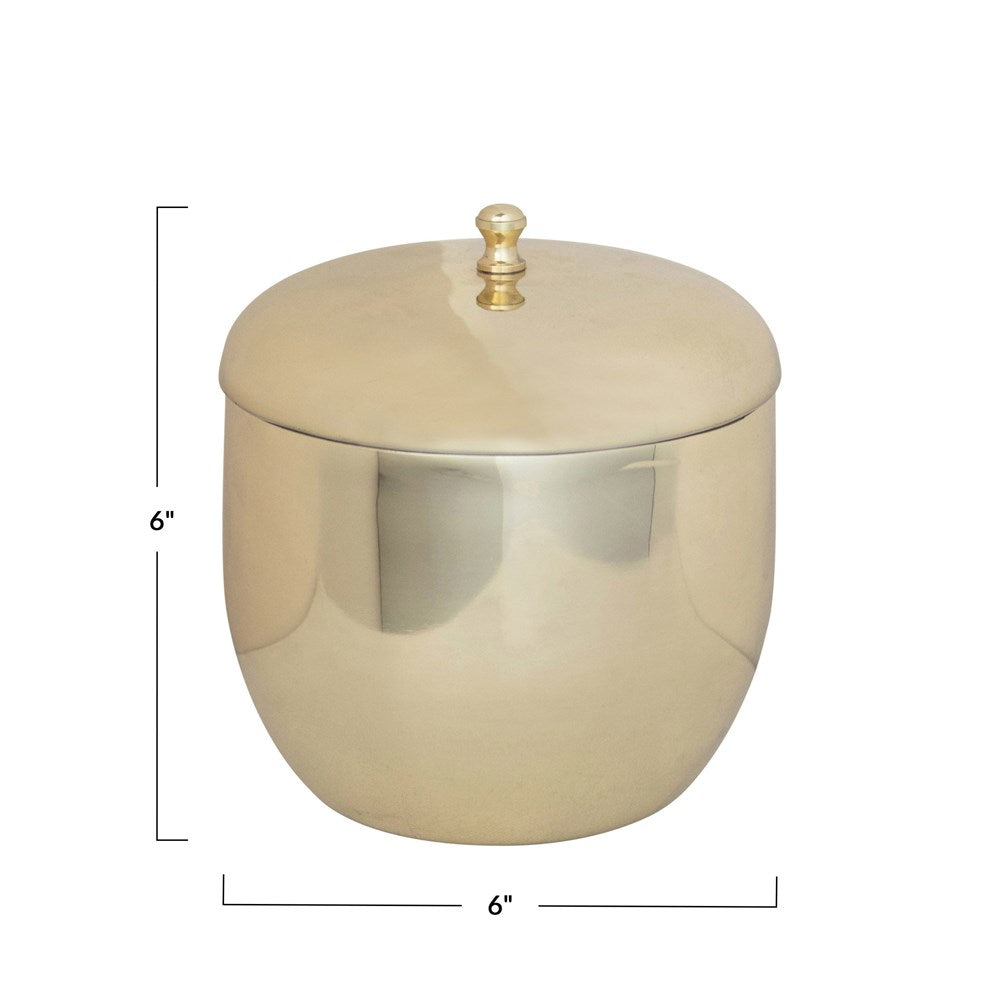 Insulated Stainless Steel Ice Bucket in Brass Finish