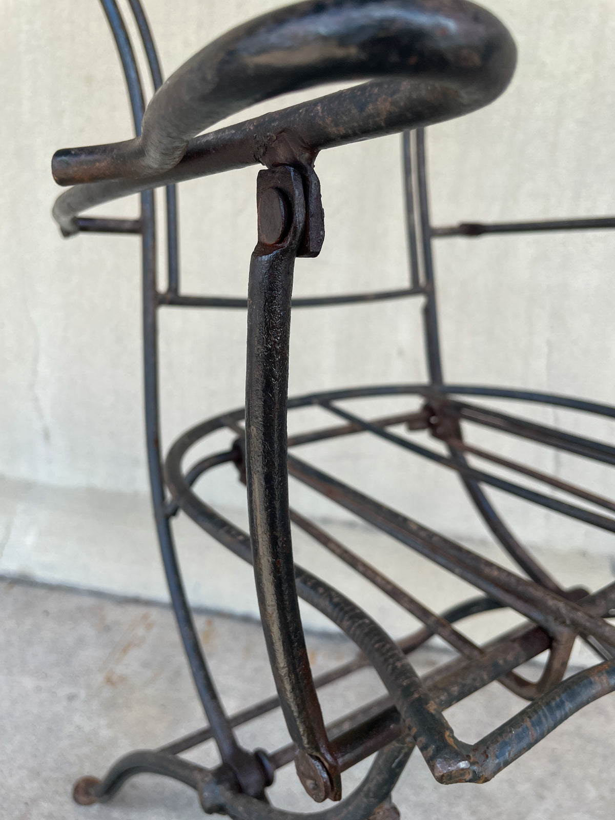 Antique French Iron Folding Garden Chair