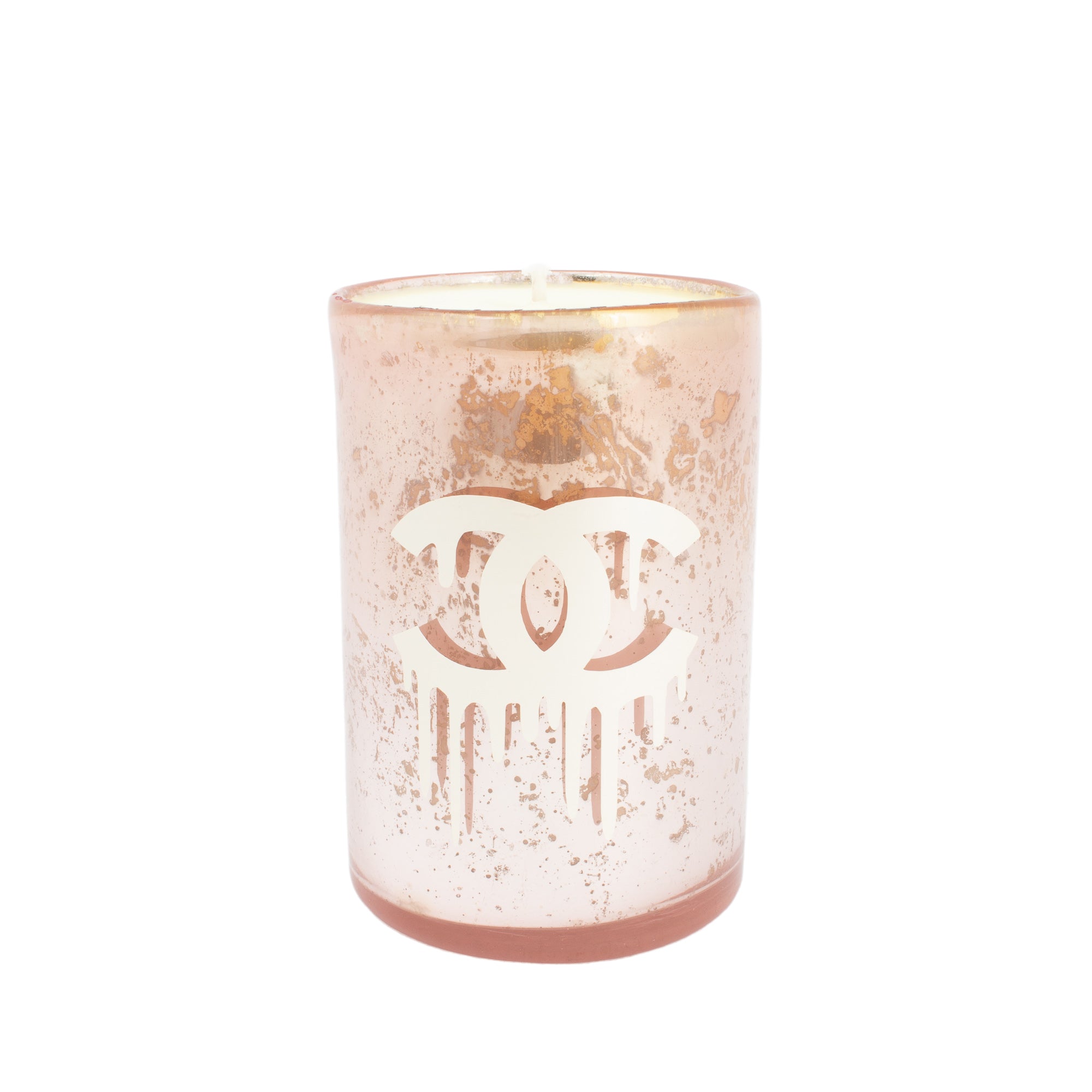 Pink Mercury Glass Candles with Dripping Chanel Logo – Laurier Blanc