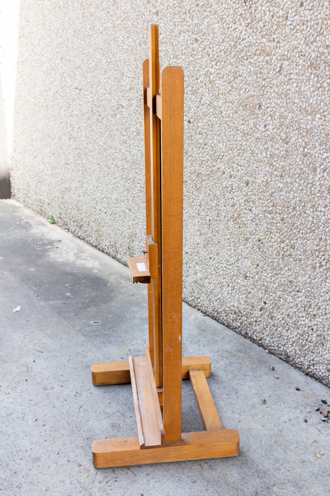 Large Vintage French Wood Floor Easel Laurier Blanc Unique