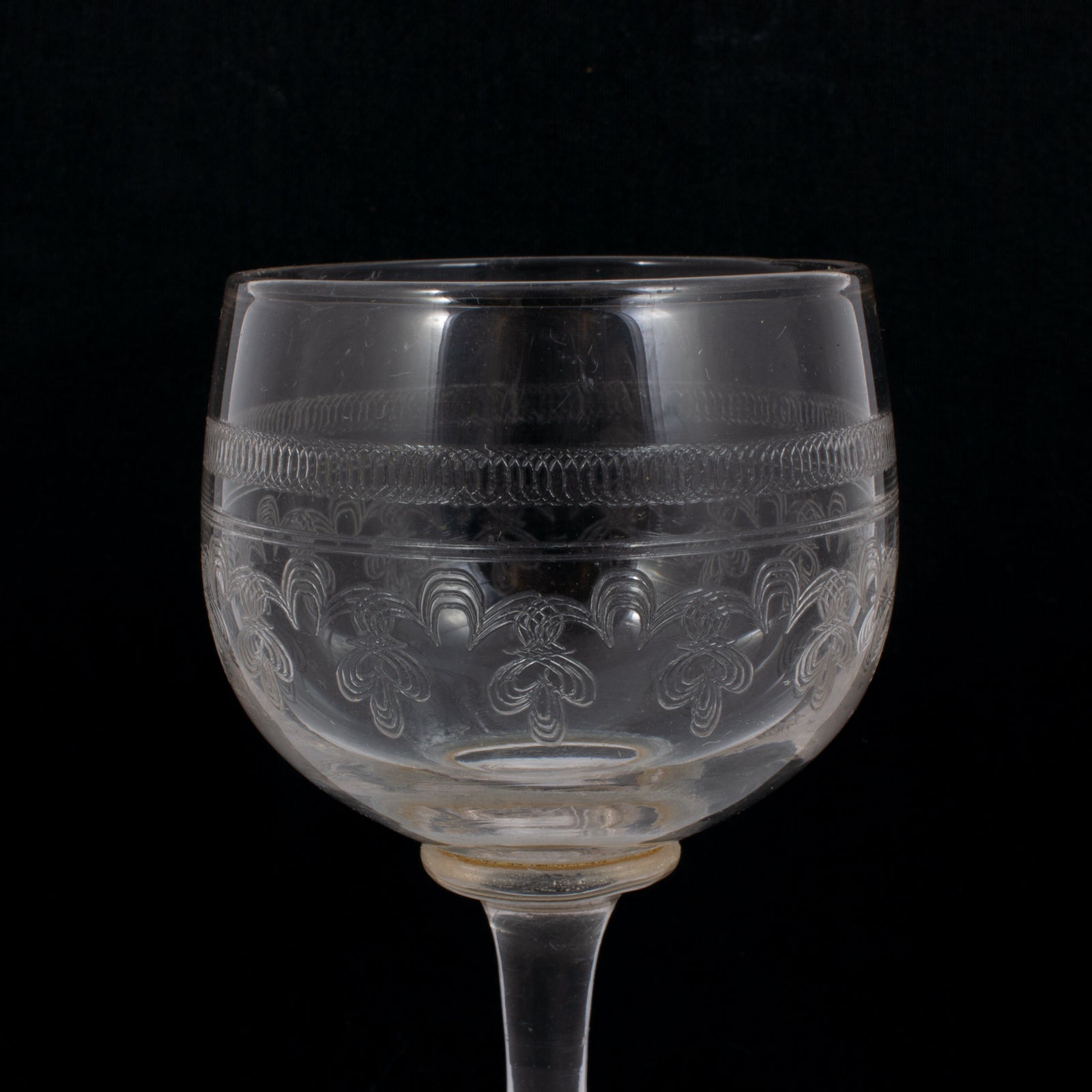 Vintage French Engraved Crystal Cordial Glasses | Set of 7