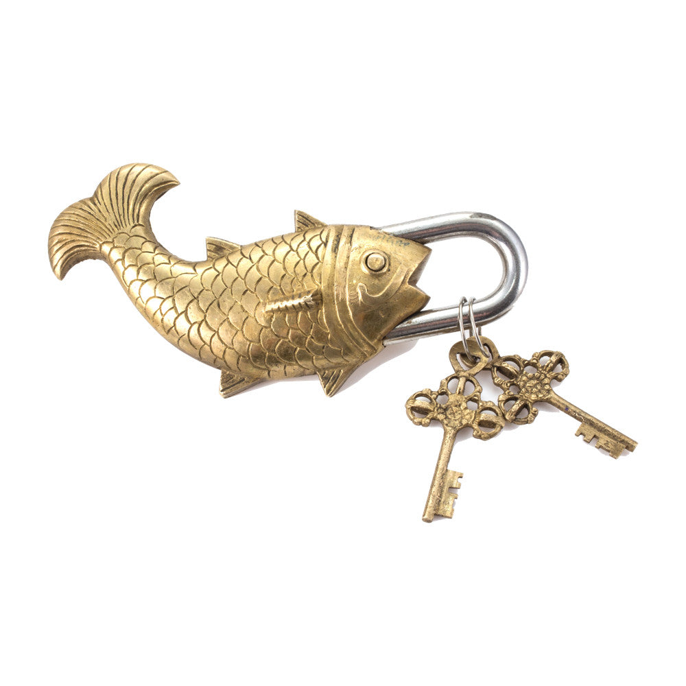 Oversized Brass Fish Locks with Keys (Three Colors) – Laurier