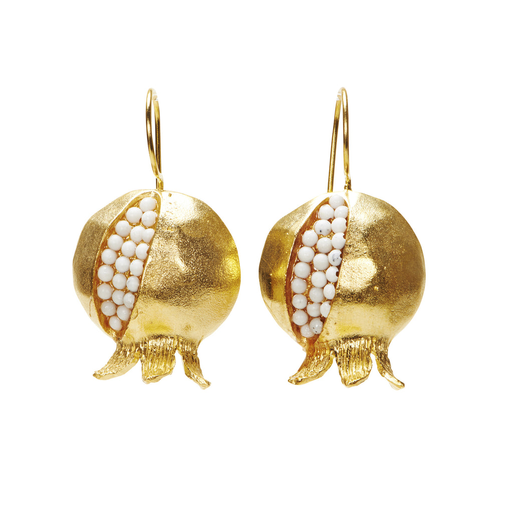 Handmade Gold Pomegranate Granada Earrings from Istanbul – Laurier ...