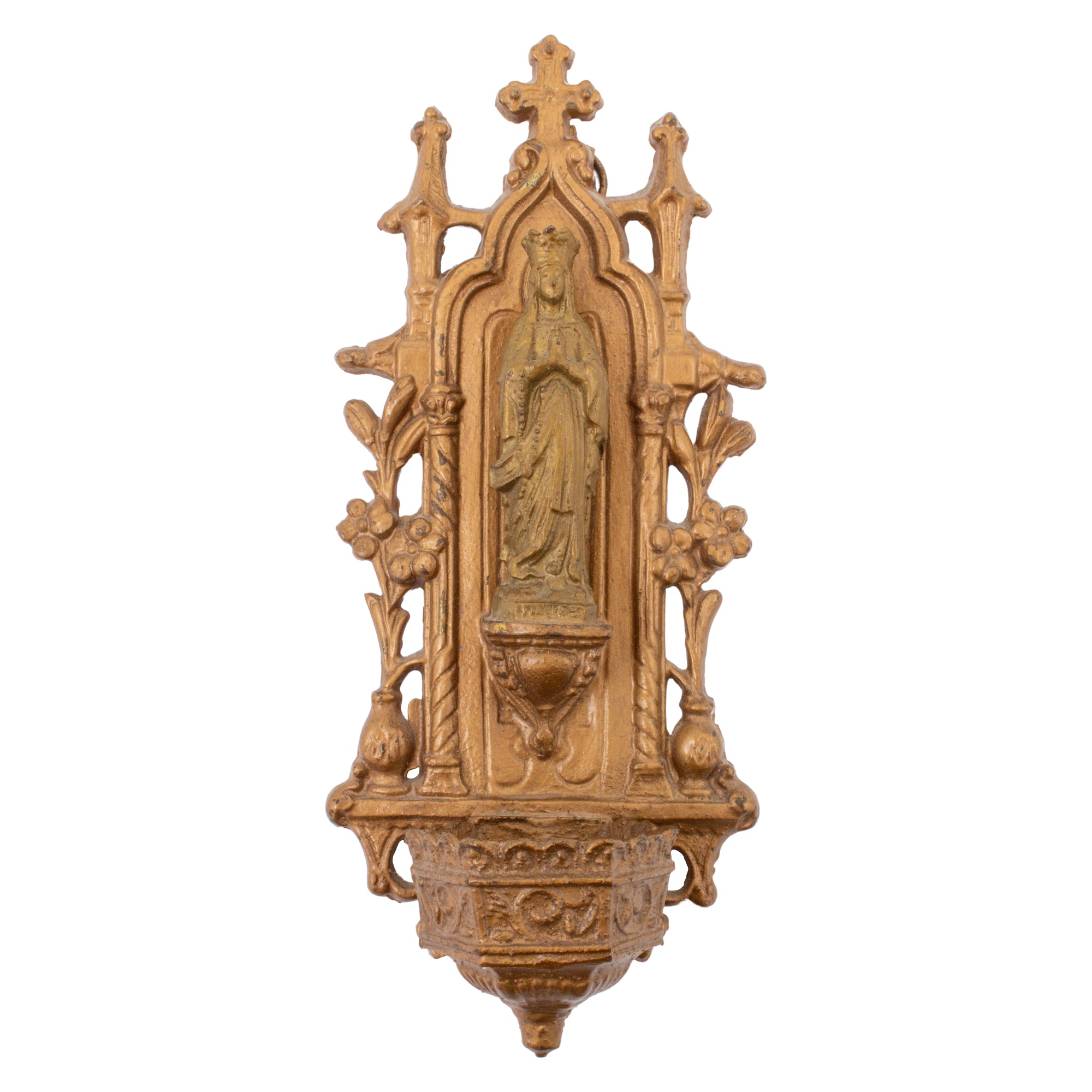 Gothic Wall Hung Solid Brass Holy Water Font — Agapao Store