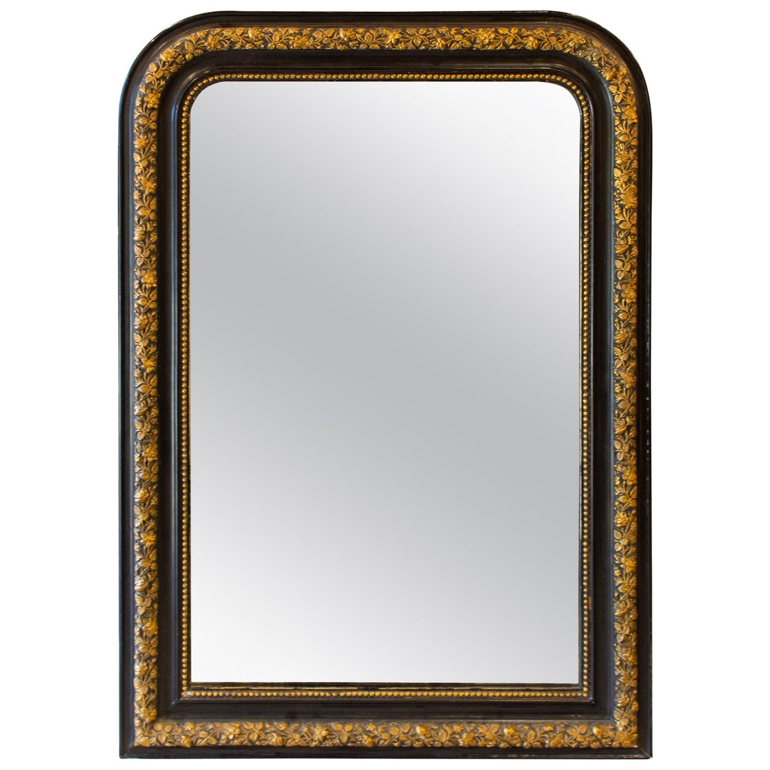 A Tall Antique Gold Leaf Louis Philippe Mirror from France, 19th Century -  Le Louvre French Antiques